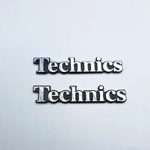 2 x technics aluminium badges