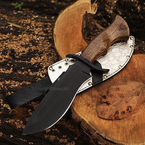 Custom Handmade Tracker Hunting Knife, Camping Knife, Hand Forged knife, Survival Knife with Leather Sheath Best men gift & Gift for husband