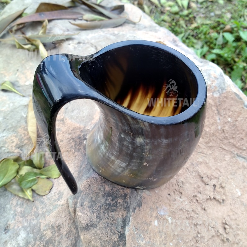 Handcrafted Horn Mugs, Viking Drinking Horn Mugs, Handmade Horn Mugs