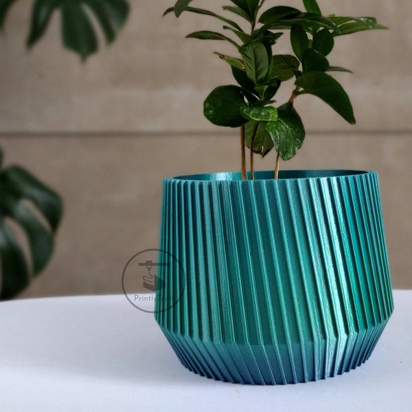 Teal flower pot for modern house, colorful blue ocean home decor, new home for your beautiful flowers, planters with drainage hole