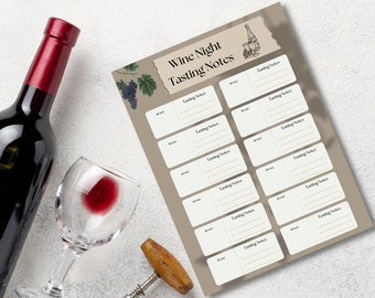 Wine Night Tasting Notes - digital download