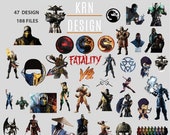 Mortal Kombat Video Game Files SVG-PNG-PDF For Cricut