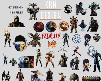 Mortal Kombat Video Game Files SVG-PNG-PDF For Cricut