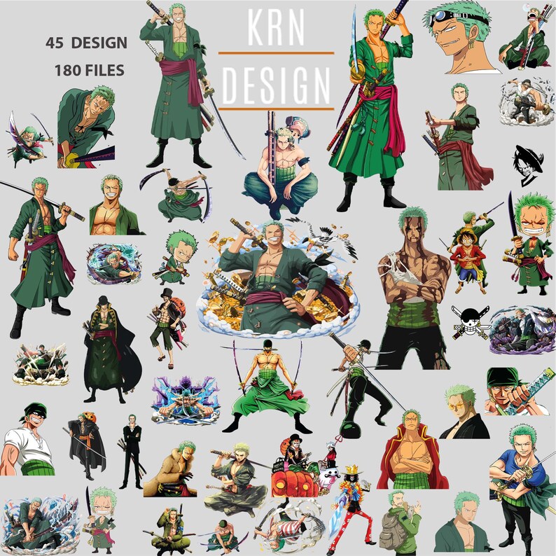 Rorona Zoro Hero Bundle Pngpdfsvg Stickers for Cricut Etsy