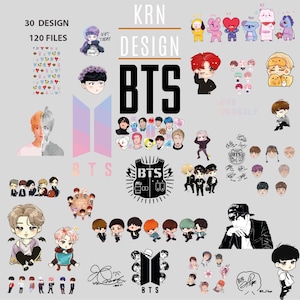 Bts K-Pop Music Group Package -PNG-PDF-SVG Files for Cricut