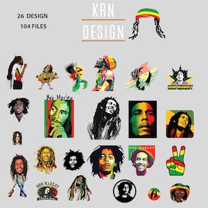 Bob Marley Packet-Marley Bundle-SVG-PNG-PDF Files for Cricut