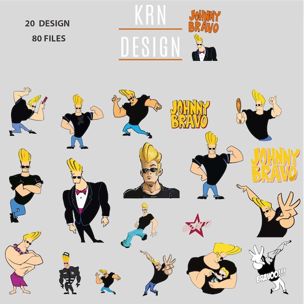 Johnny Bravo Super Hero SVG-PNG-PDF Layered Files für Cricut