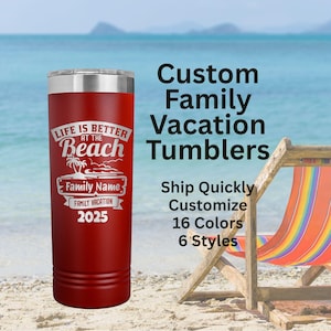 Personalized Family Trip Vacation Tumbler, Custom Family Travel Mug Tumbler, Family Cruise, Family Vacation,