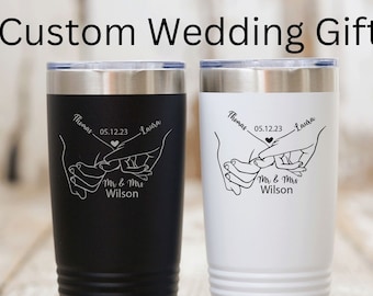 Mr and Mrs Tumbler Set, Engraved Tumblers for Wedding, Personalized Wedding Tumblers