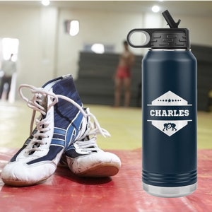 Personalized Wrestling Water Bottle, Wrestling Coach Tumbler, Wrestling Team Water Bottles, Wrestling Coach Gift, Gift for Wrestler