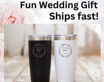 Mr and Mrs Tumbler Set, Engraved Tumblers for Wedding, Personalized Wedding Tumblers