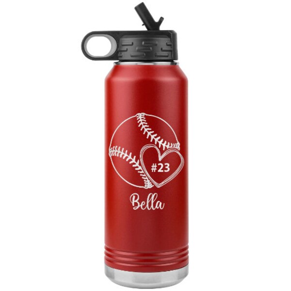 Softball Water Bottle Etsy