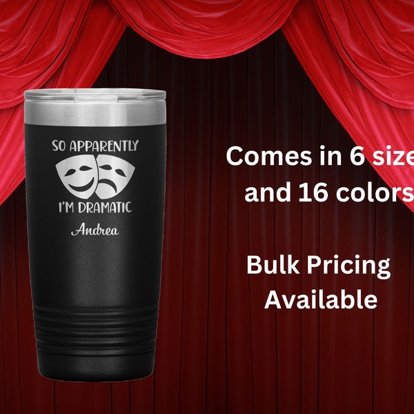 Personalized Theater Travel Mug Gift / Tumbler Gift for Actor or Actress / Theater is My Sport Travel Mug Gift / Drama Theater Travel Mug