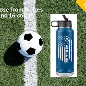 Soccer Water Bottle Personalized, Soccer Team Water Bottle Gift, Soccer Coach Gift