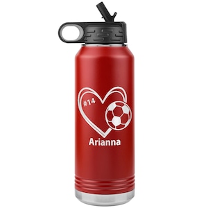 Soccer Water Bottle Personalized, Soccer Team Water Bottle Gift, Soccer Coach Gift
