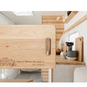 Camper Cutting Board Custom Gift /  RV Camper Kitchen Decor / Personalized Engraved Camper Cutting Board / Camping Cutting Board With Names
