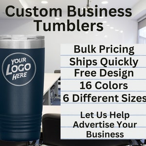 Bulk Tumblers, Custom Business Logo Tumbler, Personalized Company Tumblers, Business Logo Cups, Company Logo Cups, Travel Mugs With Logo
