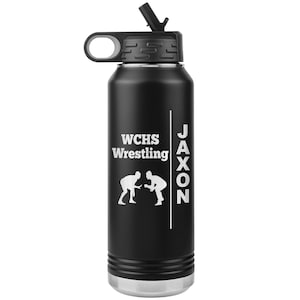 Personalized Wrestling Water Bottle, Wrestling Coach Tumbler, Wrestling Team Water Bottles, Wrestling Coach Gift, Gift for Wrestler