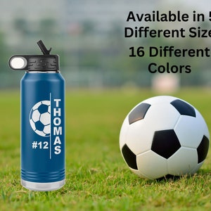 Soccer Water Bottle Personalized, Soccer Team Water Bottle Gift, Soccer Coach Gift
