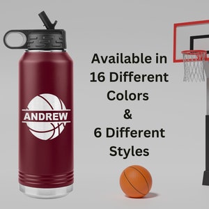 Basketball Water Bottle , Basketball Team Water Bottle , Personalized Basketball Water Bottle , Basketball Coach Tumbler Water Bottle