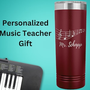 Personalized Music Teacher Travel Mug Gift / Tumbler Gift for Band Director / Choir Teacher Travel Mug Gift / Orchestra Teacher Mug Gift