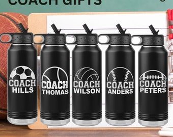 Soccer Water Bottle Personalized, Soccer Team Water Bottle Gift, Soccer Coach Gift