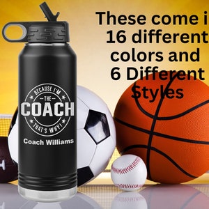 Personalized Baseball Water Bottle, Baseball Player Water Bottle,  Baseball Team Water Bottle Gift, Baseball Coach Water Bottle