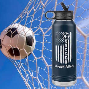 Soccer Water Bottle Personalized, Soccer Team Water Bottle Gift, Soccer Coach Gift