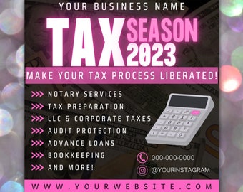 Tax Preparation Flyer Canva Editable Template for Instagram, Tax Prep Restoration Social Media Flyer, Credit Repair Template