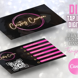 Business Card Template Braids : Beauty Salon Lash Hair Makeup Card Design Canva Editable Customizable DIY Official Logo Extensions Wigs