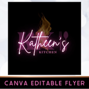 Bearbeitbares Küchen Canva Logo, vorgefertigte Koch Business Logo Vorlage, DIY Restaurant Logo Design, Backen & Kochen Küchenlogo, Instant Access