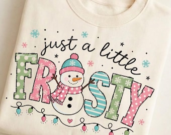 Frosty Snowman PNG, Cute Christmas Sublimation Design, Colorful Winter Shirt PNG, Holiday Snowman Digital Download Gift
