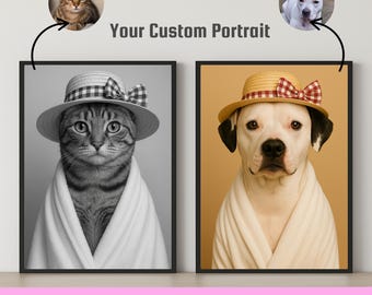 Dog Bathroom Art, Funny Bathroom Poster, Dog Reading Newspaper on Toilet, Dog Wall Art, Dog in Toilet, Pet in Bathtub, Pet Owner Gift