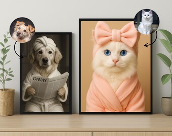 Custom Dog Bathroom Portrait , Personalized Dog Bathtub Print, Unique Dog Bathroom Wall Poster, Dog Portrait For Restroom Decor