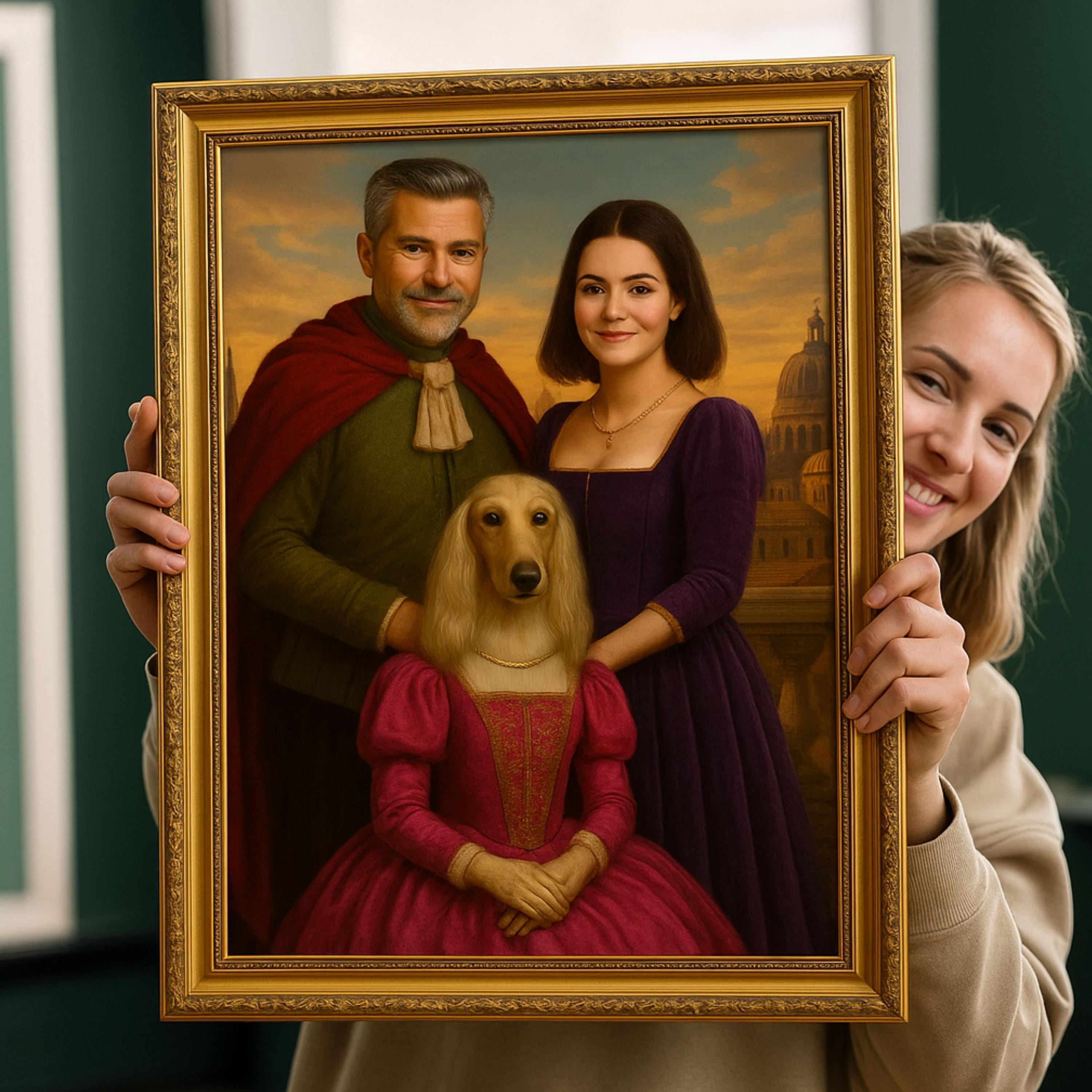 King and Queen Pet Art,Renaissance Dog Portrait from Photo,Royal Pet Portrait,Art Design,Family and pet custom portrait,Digital Design