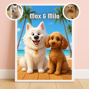 Pixar Style Pet Portrait from Photo,Animated Style Portraits,Digital 3D Portrait,Digital Pixar Art,Cartoon Canvas & Digital Download