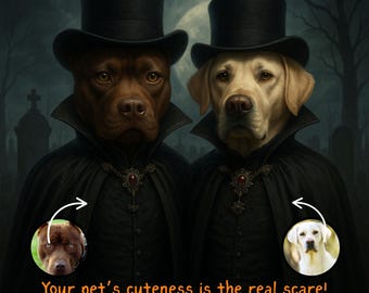 Witch-Themed Pet Art, Gift for Pet Lovers, Custom Halloween Pet Portrait, Digital Download, Unique Halloween Gift, Spooky Art, Cute Ghost