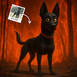 Pixar Style Pet Portrait from Photo,Animated Style Portraits,Digital 3D Portrait,Gift,Digital Pixar Art,Cartoon Canvas & Digital Download