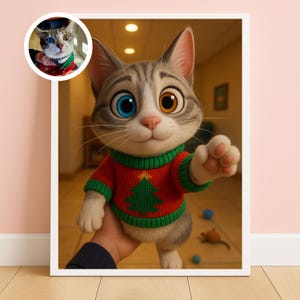 Pixar Style Pet Portrait from Photo,Animated Style Portraits,Digital 3D Portrait,Gift,Digital Pixar Art,Cartoon Canvas & Digital Download