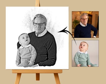 Custom Memorial Gift, Add Deceased Loved one to Photo, Digital Print, Combine Photos of Kids, Family Portrait, Digital Download