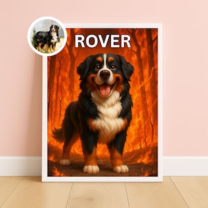 Animated Style Pet Portrait, Pixar Pet Wall Art, Cartoon Pet Portrait, Custom Pixar Pet Drawing, Pet Cartoon Illustration
