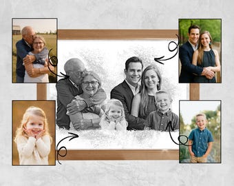 Add Deceased Loved One to Photo, Custom Family Portrait, Loss of Loved Ones, Memorial Gift for Mom, Dad, Add Person to Photo, Combine Photos