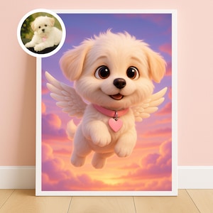 Pixar Style Pet Portrait from Photo,,Animated Style Portraits,Digital 3D Portrait,Gift,Digital Pixar Art,Cartoon Canvas & Digital Download