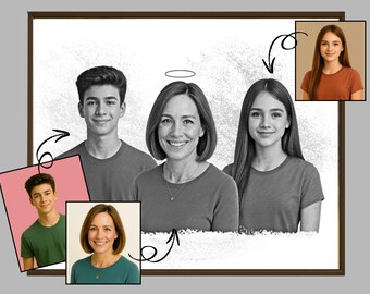 Add Loved One to Photo, Gift for Loss of Loved One, Remembering Passed Away Loved One, Memorial Portrait for Deceased Father Mom