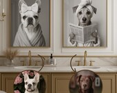 Personalized pet gift, Dog in Toilet, bathroom decor,Pet in Bathtub,Dog Wall Art,Dog Lover Present,Digital or Framed Gift