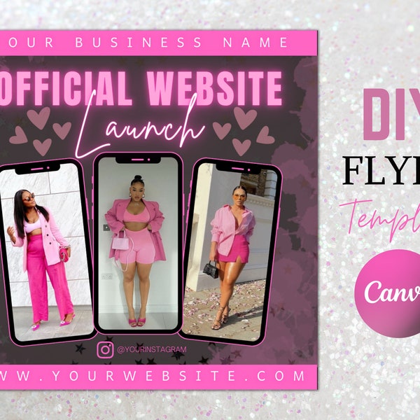 Official Website Launch Flyer, DIY Flyer Template, Business Flyer Design, Social Media Instagram Flyers, Opening New Website, Instant Access