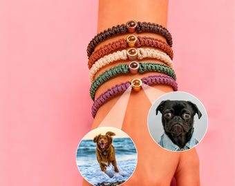Custom Dog Photo Projection Bracelet Cat Picture Secret Charm Chain Brace lace Jewelry Puppy Kitty Gift For Pet Lover Mom Dad