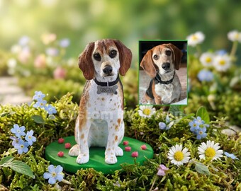 Custom Dog Figurine From Photo, Personalized Father's Day Gift, Custom Beagle Memorial Statue, Handmade Pet Sculpture, Dog Dad Gift For Him