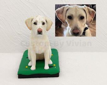 Topper per torta nuziale con cane, topper per torta di compleanno per animali domestici, ricordo per l'adozione di un animale domestico, statuetta personalizzata per cani, regalo di compleanno per cani, regali per papà e mamma di cani.