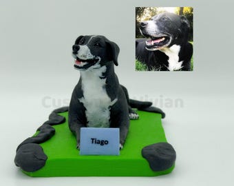 Custom Clay Figurine For Staffordshire Bull Terrier, Custom Dog Statue, Dog Sculpture, Dog Replica, Personalized Dog Gifts For Dad, Mom